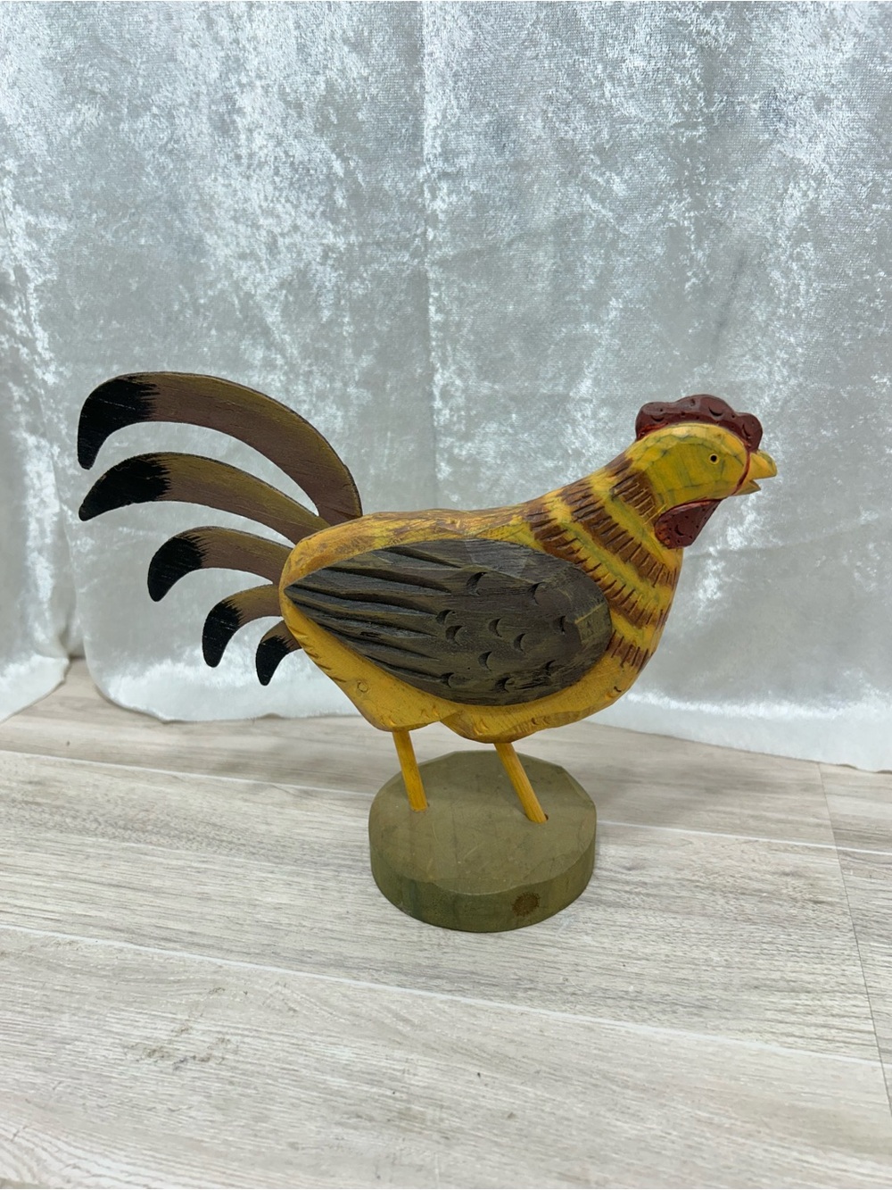 Primitive Folk Art Wooden Rooster Farmhouse Decor